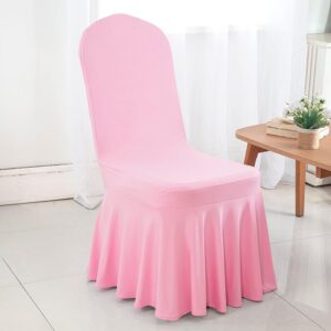 Pink Spandex Banquet Chair Covers, Stretchable Wedding Decor
