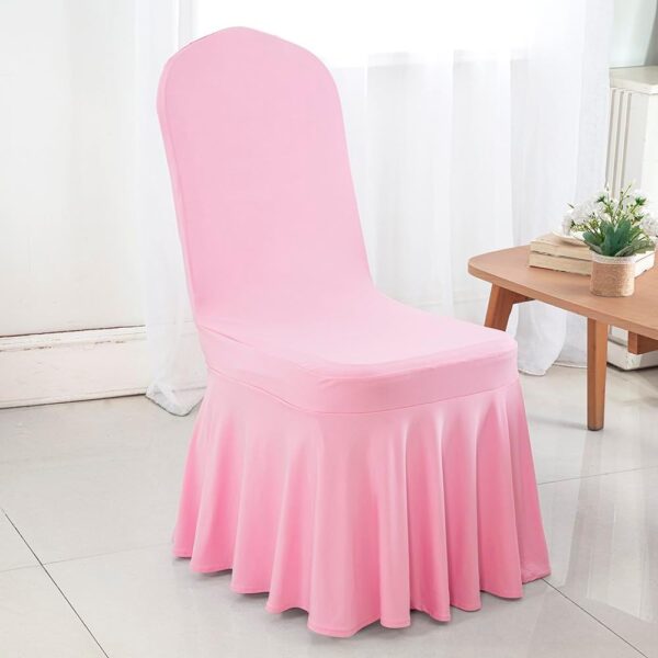 Pink Spandex Banquet Chair Covers, Stretchable Wedding Decor