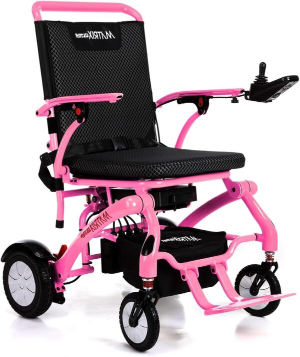 Matrix Ultra Power Electric Wheelchair, 330lb, Foldable, Pink
