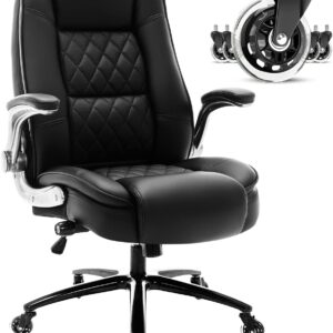 Ergonomic High Back Office Chair with Lumbar Support, Flip Arms