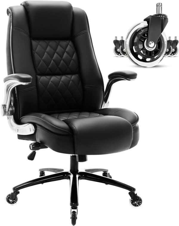 Ergonomic High Back Office Chair with Lumbar Support, Flip Arms