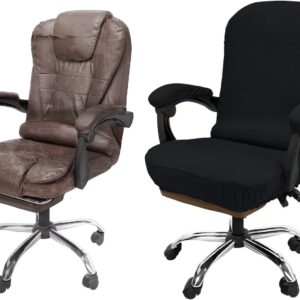 NeColorLife Office Chair Cover, Stretchable Jacquard, Large, Black