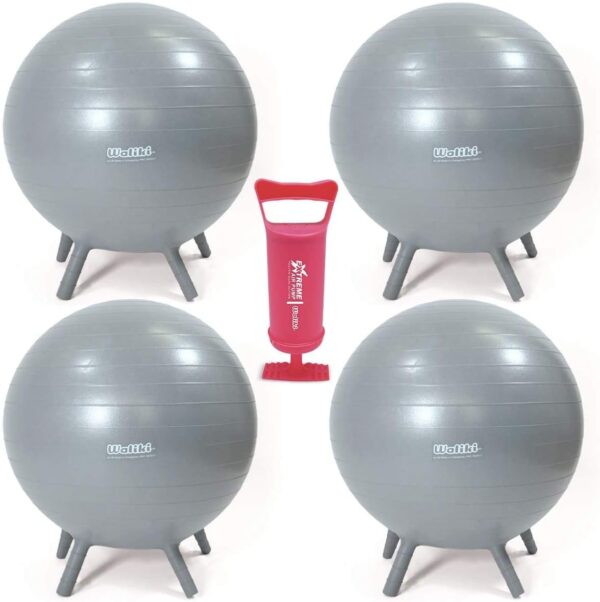 WALIKI Chair Ball with Feet (4 Pack), 18in, Gray