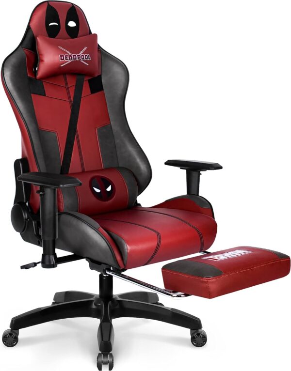 Marvel Avengers Deadpool Gaming Chair, Reclining, Leather