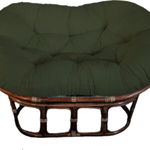 Rattan Mamasan Chair, Microsuede, Hunter Green