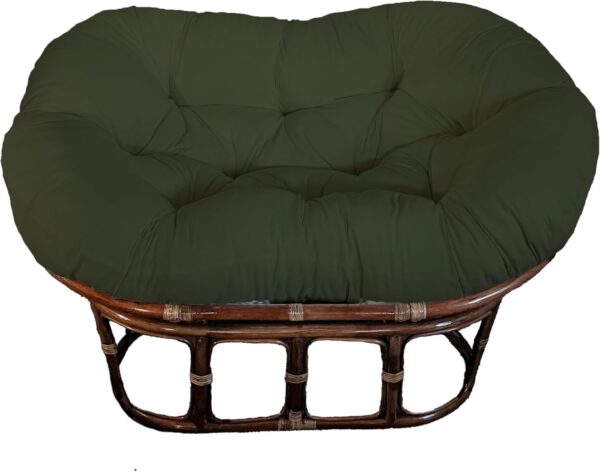 Rattan Mamasan Chair, Microsuede, Hunter Green