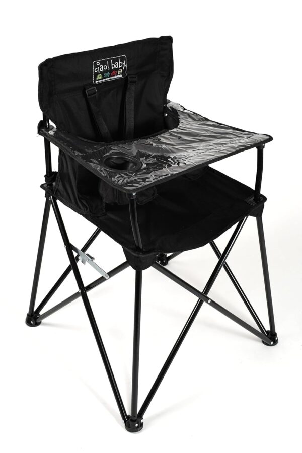ciao! baby Portable Folding High Chair with Tray, Black