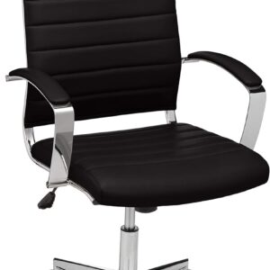 Amazon Basics High-Back Desk Chair, Faux Leather, Black
