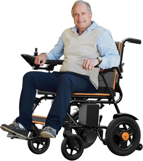 Foldable Electric Wheelchair, 15-Mile Range, All-Terrain