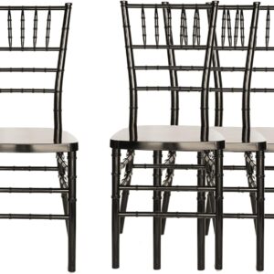 FOH Stackable Chiavari Chairs (Set of 4), Black