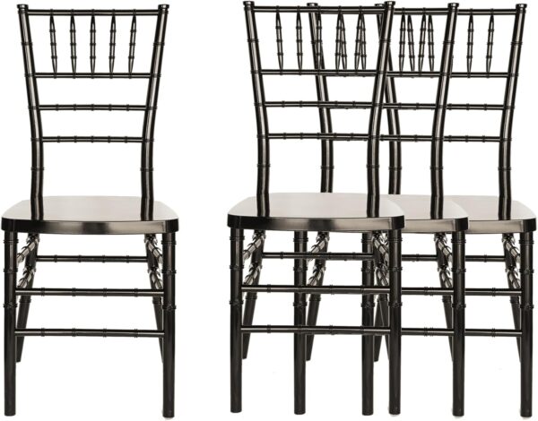 FOH Stackable Chiavari Chairs (Set of 4), Black