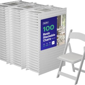 SIMPLEX Stackable Folding Chairs (Set of 100), White