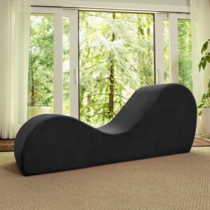 Avana Sleek Chaise Lounge for Yoga, Black, 60x18x26