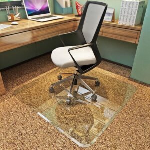 Clearly Innovative Glass Chair Mat for Carpet/Hardwood, 36x46