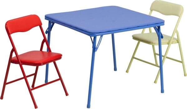 Flash Furniture Mindy Kids 3-Piece Folding Table and Chairs, Multicolor